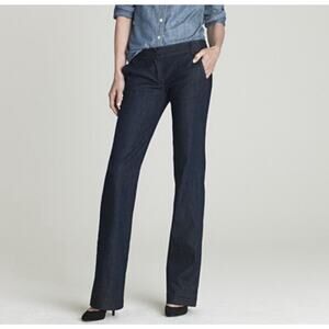 J Crew City Fit Jeans Denim Trouser Pants Mid Rise Wide Leg Dark Wash Women’s 12